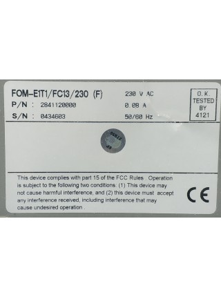 Модем оптоволоконный RAD FOM-E1T1/FC13/230 F