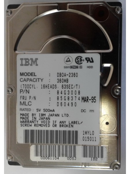 HDD 2,5 IDE 360Mb IBM DBOA-2360